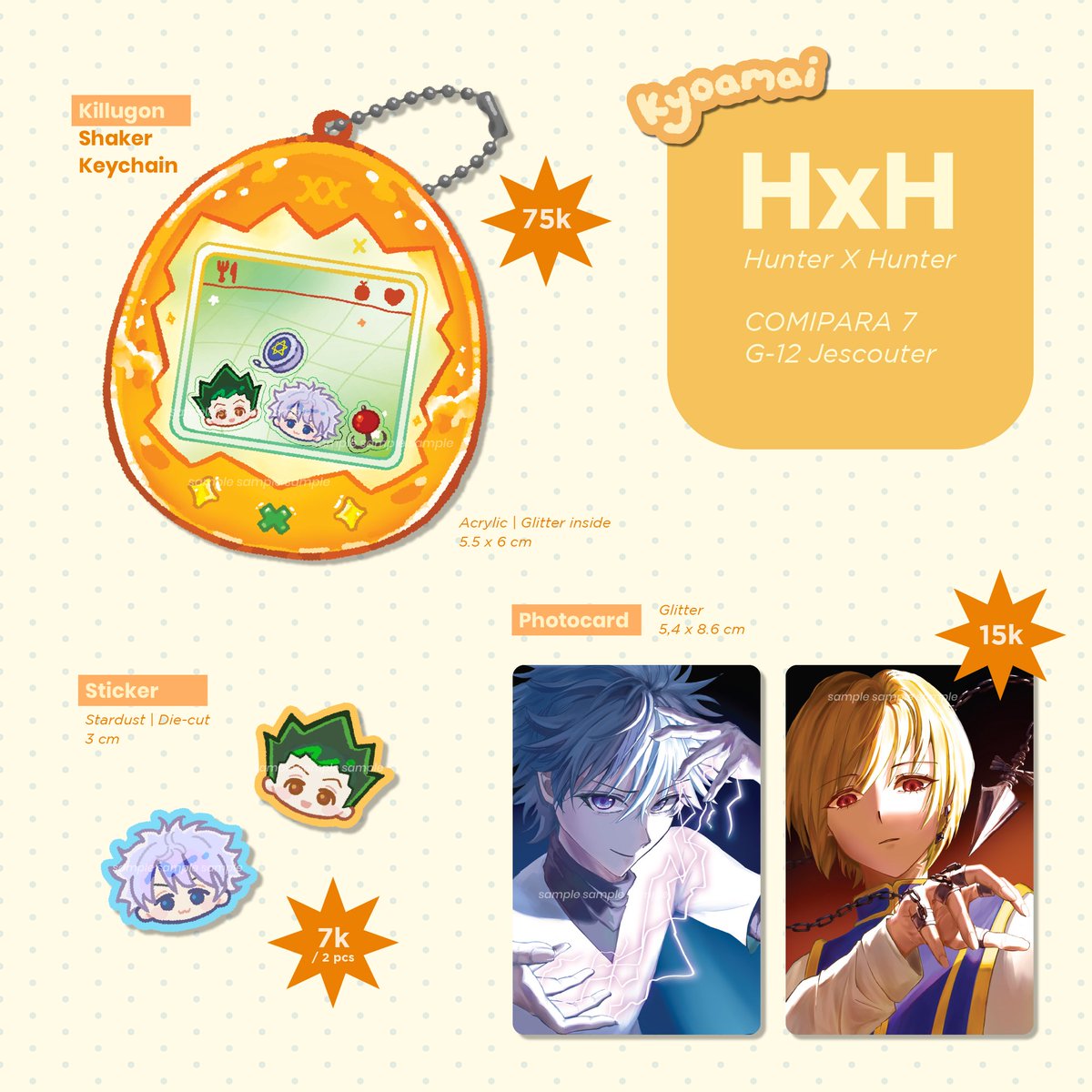 kyoamai's tweet photo. [💙 + 🔁  are very appreciated!]

kyoamai's #comipara7 Pre Order is now open! ✨️

(1/2)
🛒 Pick up only!! (for both days 17-18 October)
⏳ 17 - 20 September 2026
📍 Jescouter (G-12)
🛴 Fandom: Hunter X Hunter, SEVENTEEN
🔗 https://t.co/hwfCa5W1t1 

#comipara #cmpr7 #hxh #svt https://t.co/4eiE3lIMCe