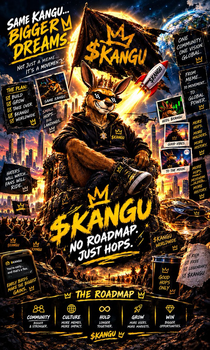 FIONEXCRYPT's tweet photo. 🦘 $KANGU isn’t just another meme coin.

A clear roadmap. A growing community. A brand built to last.

No fake promises—just culture, consistency, and bigger vision.

$KANGU — Strong community. Bigger hops. 👑🚀

#KANGU @KANGUaus https://t.co/10vkdlQHnT