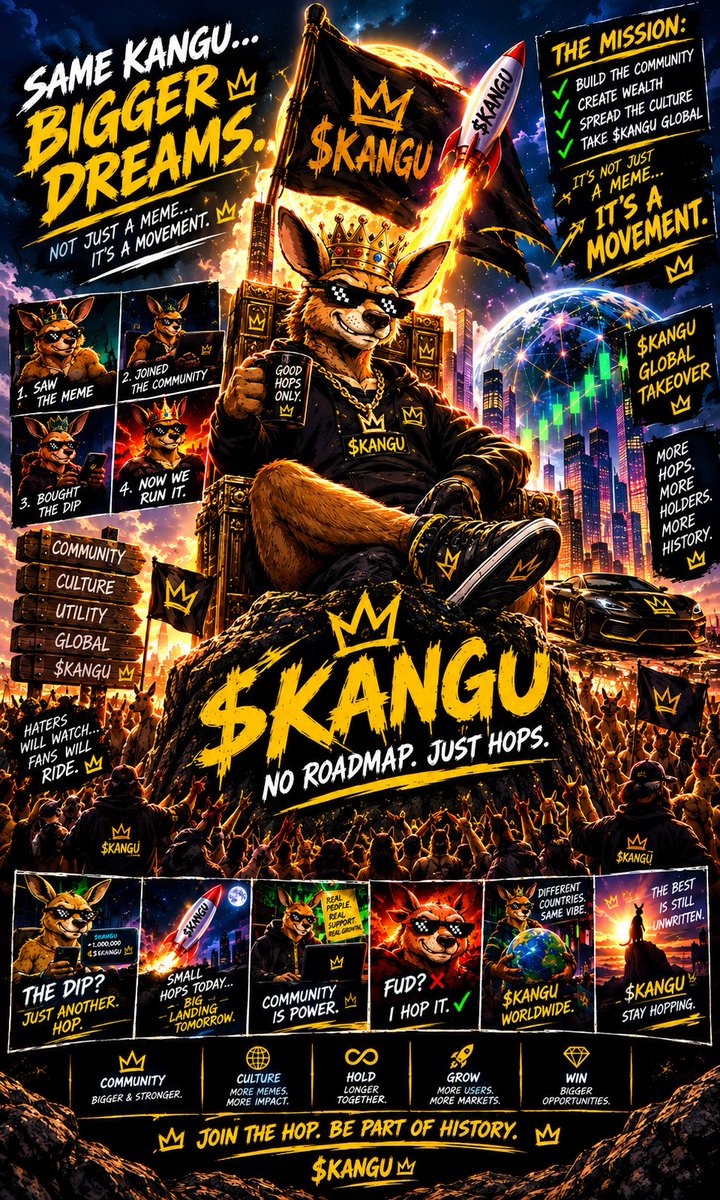 FIONEXCRYPT's tweet photo. 🦘 $KANGU isn’t just another meme coin.

A clear roadmap. A growing community. A brand built to last.

No fake promises—just culture, consistency, and bigger vision.

$KANGU — Strong community. Bigger hops. 👑🚀

#KANGU @KANGUaus https://t.co/10vkdlQHnT