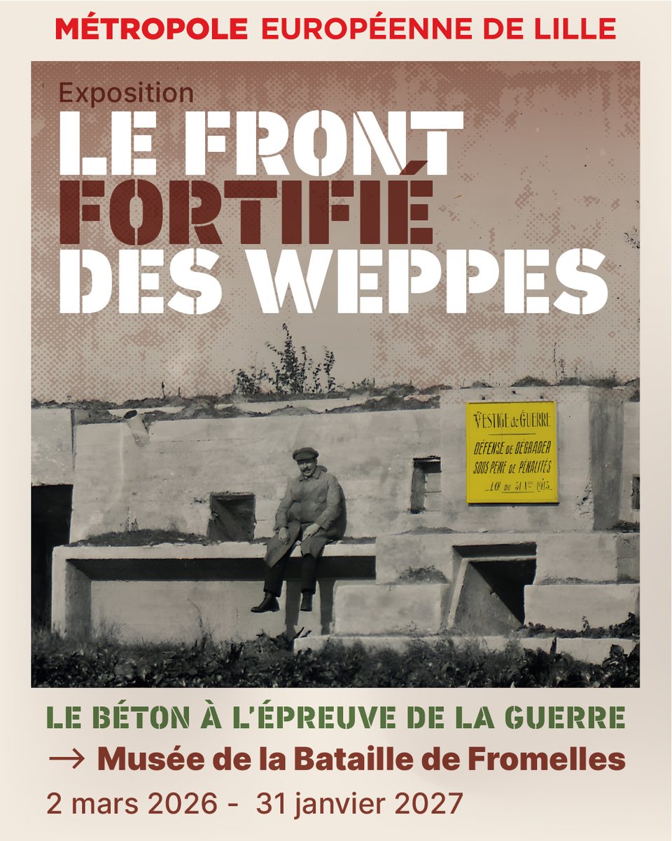 MetropoleLille's tweet photo. 👀 Et si le paysage des Weppes vous racontait une histoire vieille de plus d’un siècle ?
👣 Bunkers, abris bétonnés et traces discrètes dans le paysage… Les Weppes cachent encore les marques de la fortification du front.
📌 RDV au musée de la bataille de Fromelles ! https://t.co/H88klsxIGo