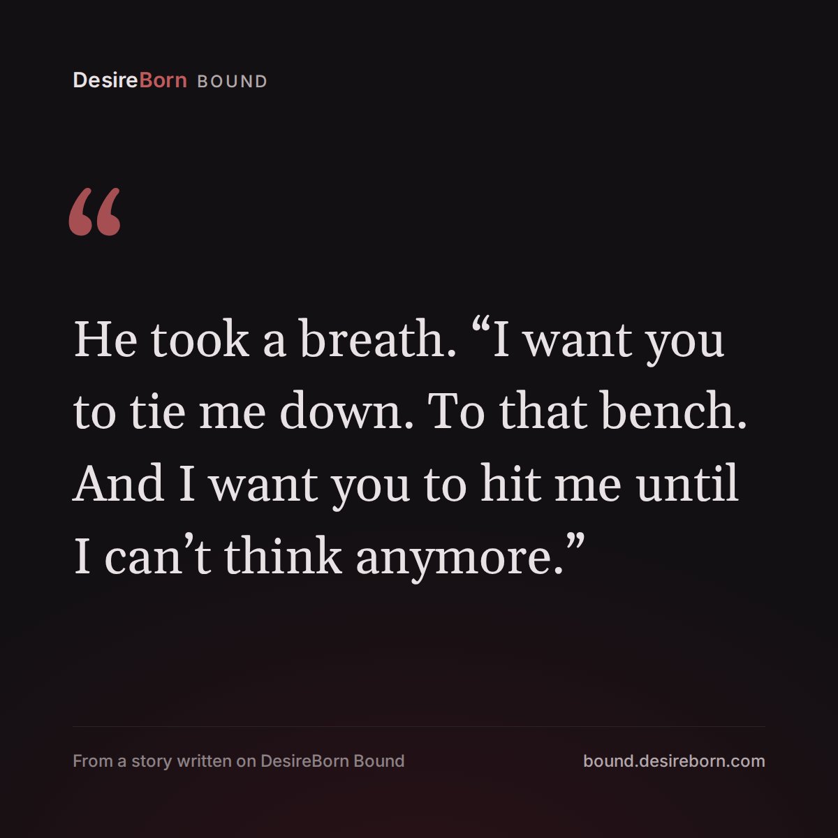 DesireBornBound's tweet photo. #bdsmfiction #kinkwriting https://t.co/C2ODL3l40t