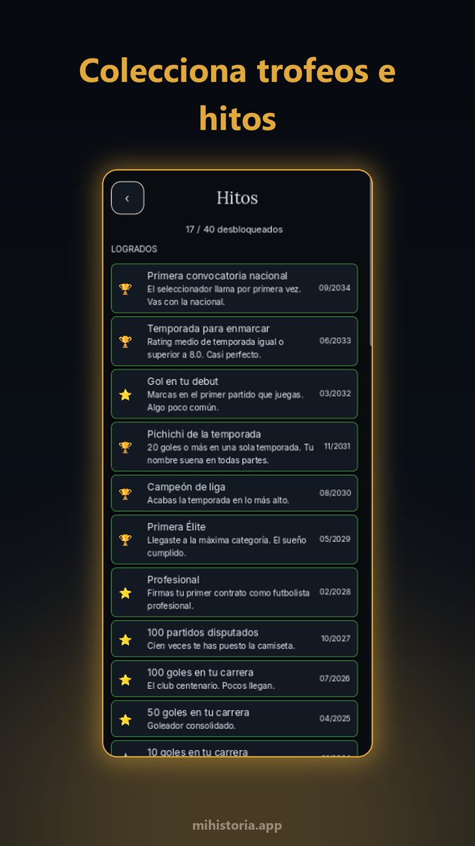 MiHistoria_app's tweet photo. De promesa desconocida a leyenda. Cada temporada, cada gol y cada premio quedan escritos en tu historia. ¿Hasta dónde llegarás? 🏆

Beta gratis en Android 👉 https://t.co/B0V0GYOl7N

#gamedev #indiedev #fútbol https://t.co/2khwj1nTMP