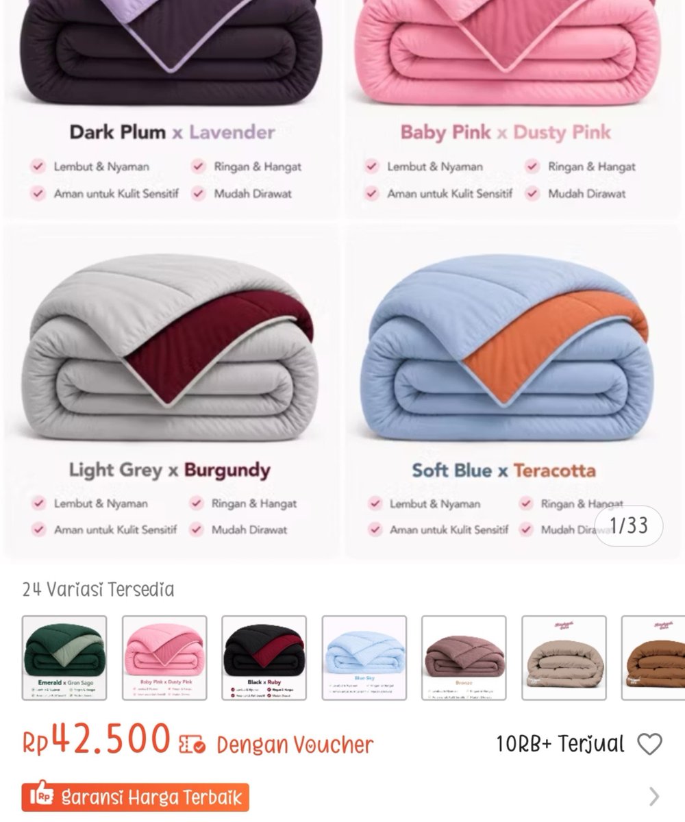 gloriaaaayy's tweet photo. Demi apa bed cover sebagus dan setebel ini harganya dibawah 50 ribu?😭

Makasih banget yang udah racunin aku, kirain harga di bawah 50k bakal dapet bed cover tipis yang nerawang, eh ternyata tebel, lembut, dan se-empuk itu😍✨️ https://t.co/s5cuQ72rxI