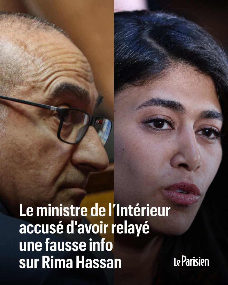 le_Parisien's tweet photo. Le ministre de l’Intérieur bientôt dans la tourmente ? 

Selon Complément d'enquête, lors de la garde à vue de l'eurodéputée LFI Rima Hassan, Laurent Nuñez aurait participé à diffuser la fausse information selon laquelle elle détiendrait de la drogue dans son sac ➡️ https://t.co/nLKyi7pPWS