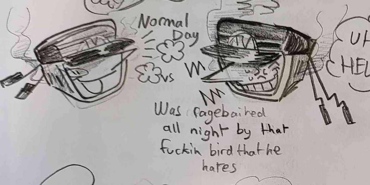 FueFann's tweet photo. #MrTrainna sketches made during class i am so unserious https://t.co/Yb6zHHDMVl