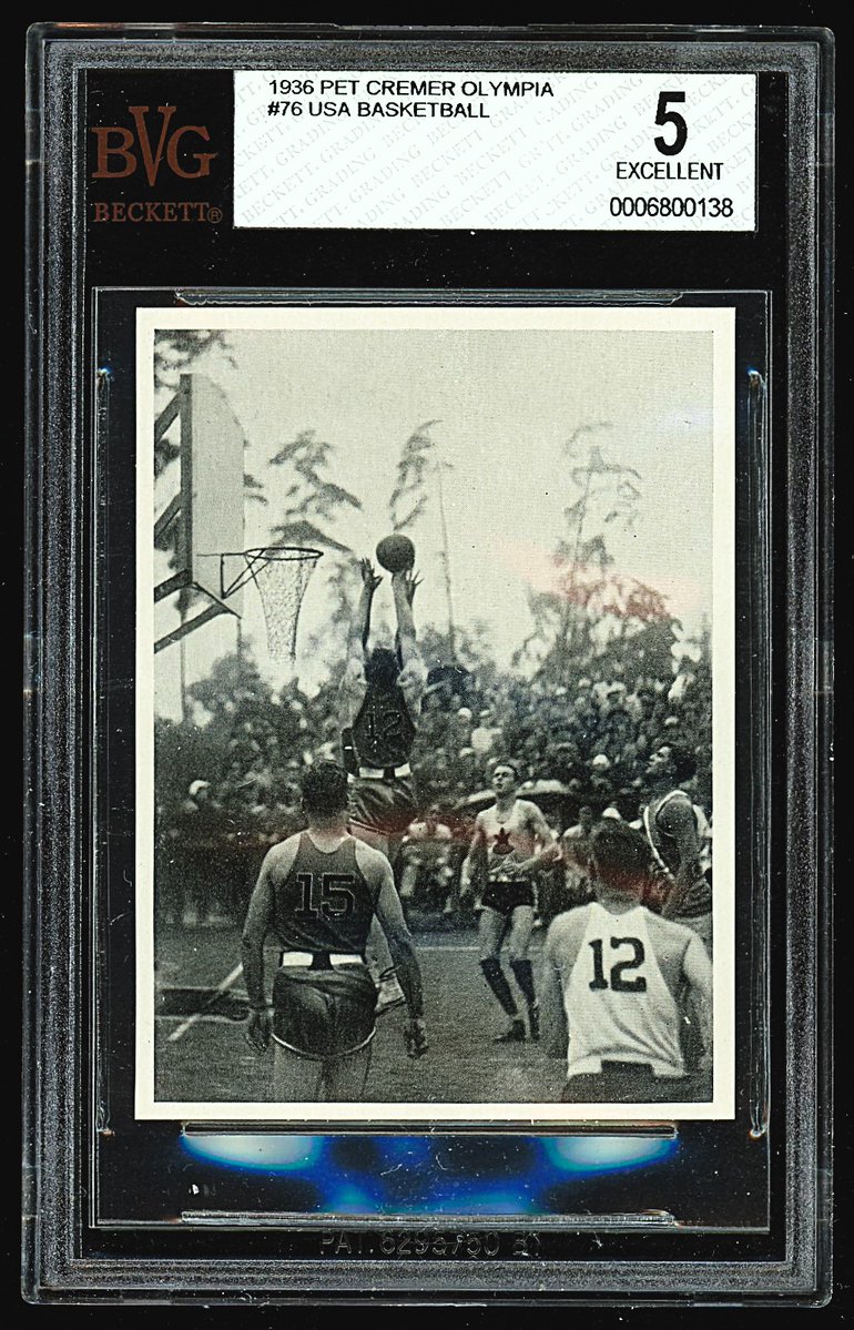 prewarcards's tweet photo. Joe Fortenberry, supposed inventor of the dunk, is pictured on this 1936 Pet Cremer card featuring the first Team USA basketball team. https://t.co/iGGdLAYpkm