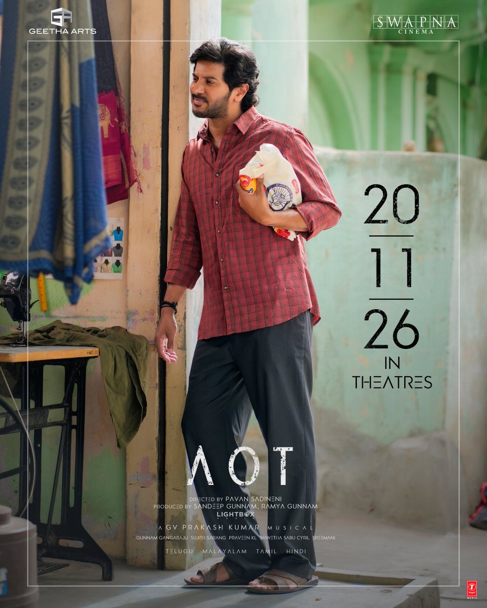 SwapnaCinema's tweet photo. The journey to the stars begins ✨ 

#AakasamLoOkaTara / #AOTMovie - 20th November 2026 in theatres ❤️

Come along… there’s a beautiful world waiting for you 🫶🏻

#AOTonNOV20th 
@dulQuer @pavansadineni @GeethaArts @SwapnaCinema @Lightboxoffl @shrutihaasan @satveeravalli @gvprakash @grajug @sunnygunnam @ramya_gunnam @sujithsarang @Cinemainmygenes
