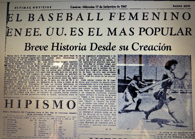 javiergon56's tweet photo. PRIMERA PERIODISTA EN GRANDES LIGAS
17 de septiembre de 1947: Olga Fortoul, considerada una de las primeras mujeres cronistas de beisbol en Venezuela y la primera periodista venezolana que cubrió el beisbol de las Grandes Ligas, publicó un interesante reportaje en (Hilo) https://t.co/il7baMCtwE