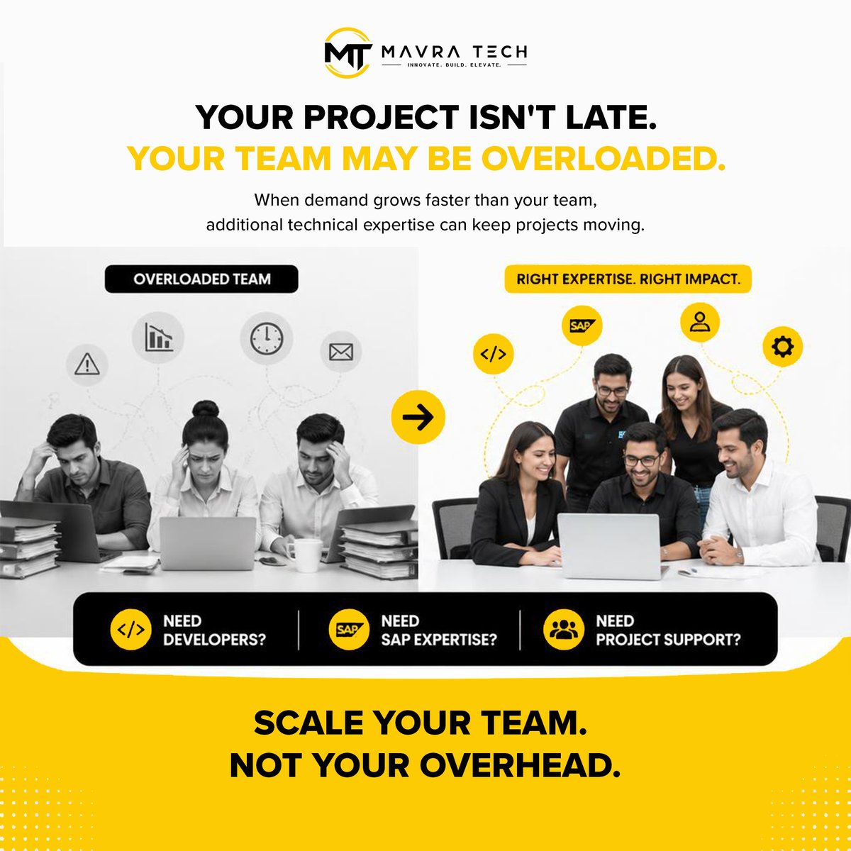 MavraTech's tweet photo. The right technical talent can keep a growing project moving.
Access developers, SAP specialists, and project support when you need them.
Flexible expertise. Stronger execution.
π https://t.co/b7oi7ckrD5
#StaffAugmentation #ITStaffing #TechTalent #ITServices #SAP #MavraTech https://t.co/ORdS8PMY1V