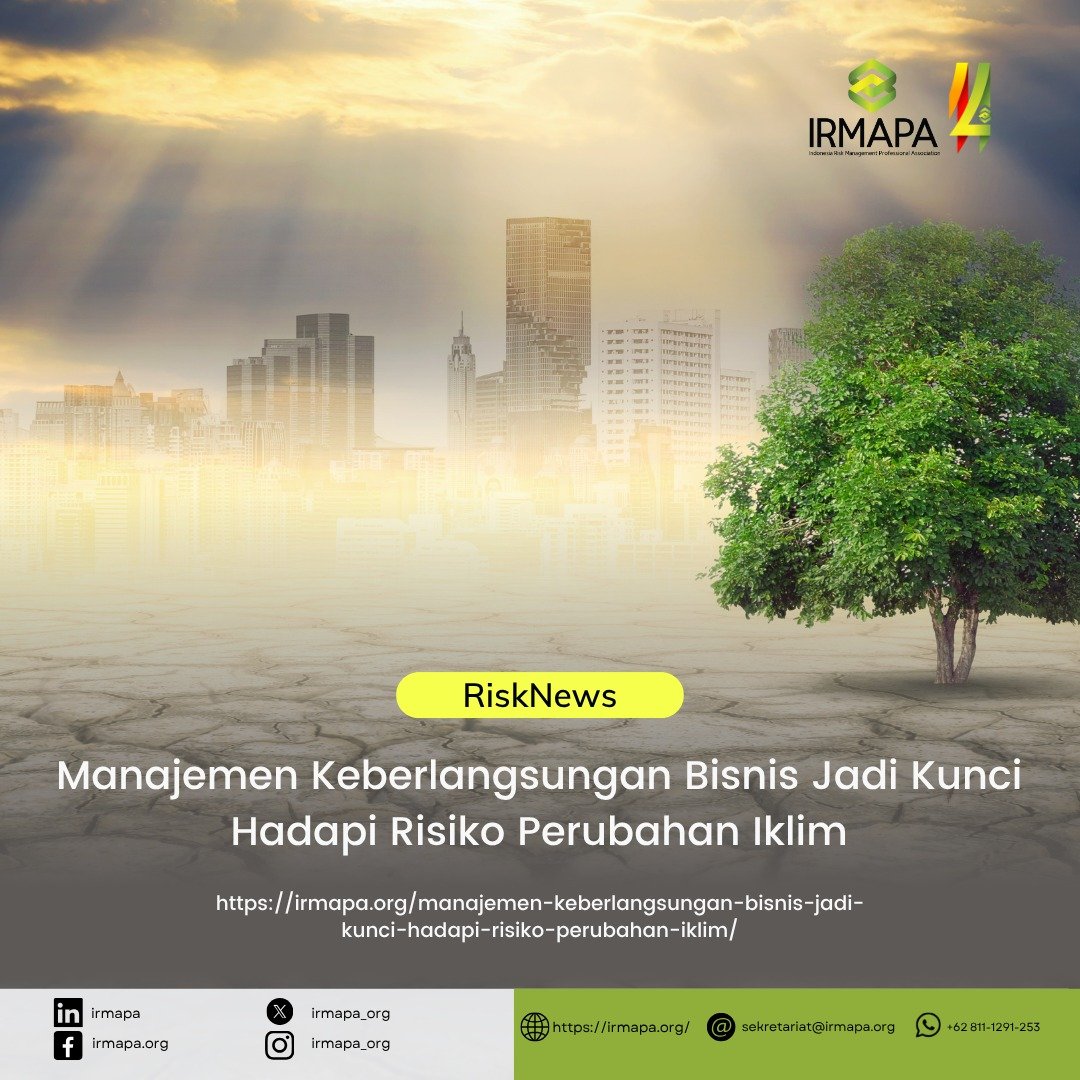irmapa_org's tweet photo. MANAJEMEN KEBERLANGSUNGAN BISNIS JADI KUNCI HADAPI RISIKO PERUBAHAN IKLIM

🔗 Baca selengkapnya: https://t.co/T3cpL15aRJ

#IRMAPA #RiskManagement #ClimateRisk #BusinessContinuity #BCM https://t.co/FOtVW1LeUH