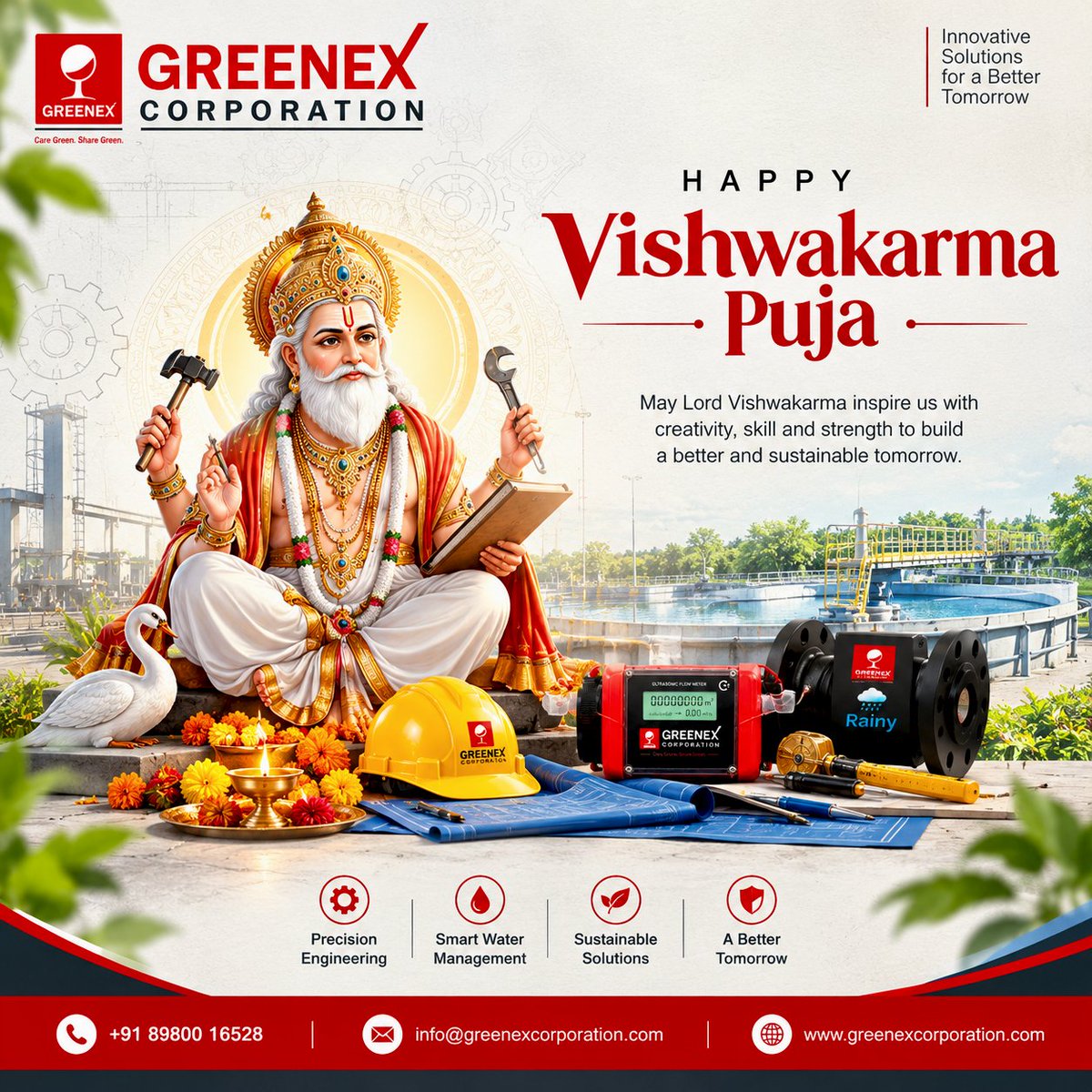 mkjoshist's tweet photo. 🔧🙏 Happy Vishwakarma Puja!

A celebration of skill, craftsmanship and innovation.

From engineering precision to smarter water management, every well-designed solution begins with knowledge, creativity and the will to build a better future.

Greenex Corporation
#VishwakarmaPuja https://t.co/aiOFixk05Q
