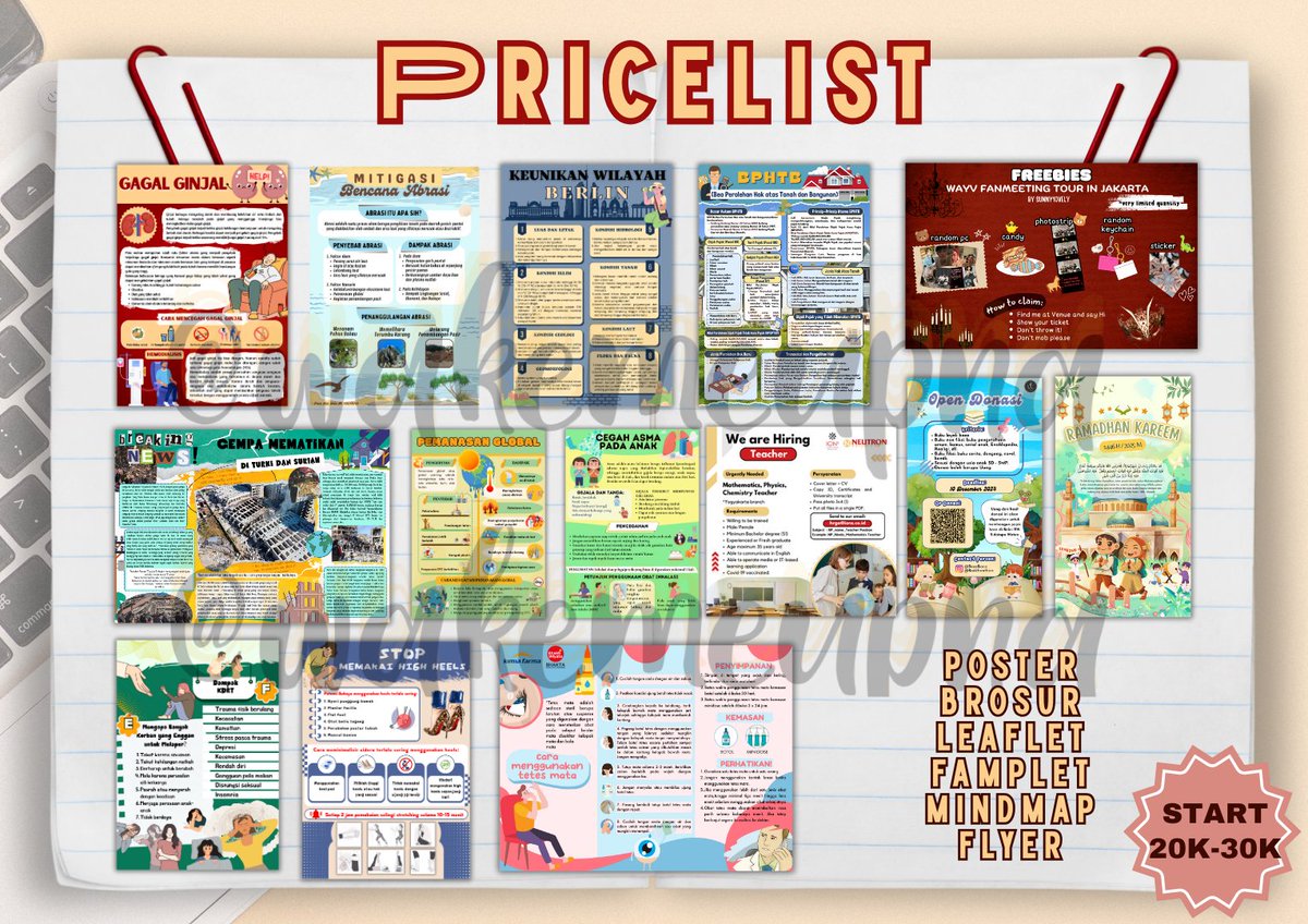 wakemeupna2's tweet photo. Selamat siang🙌🏻
Yukk yang mau desain poster, pamflet, leaflet, banner, brosur, mindmap, infografis, feed, scrapbook, frame story, template testi, jadwal ataupun edit katalog bolee kesini😼💫
Wa: https://t.co/Ni7nL6svoX
 #zonauang️️ https://t.co/hfoefpFwoj