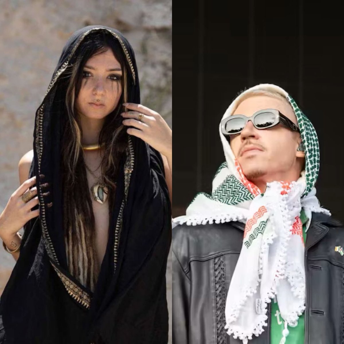 Marianasoux's tweet photo. Links Shani Louk, vermoord door Gazanen, geparadeerd op een truck door de straten in Gaza als vee @macklemore, Je spreekt over een vrij Palestina, maar we beloven jou – en al je vrienden – dat een vrij Palestina er niet zal komen ten koste van vermoorde Joden. Die tijd is voorbij https://t.co/1Uu8l3AOJo