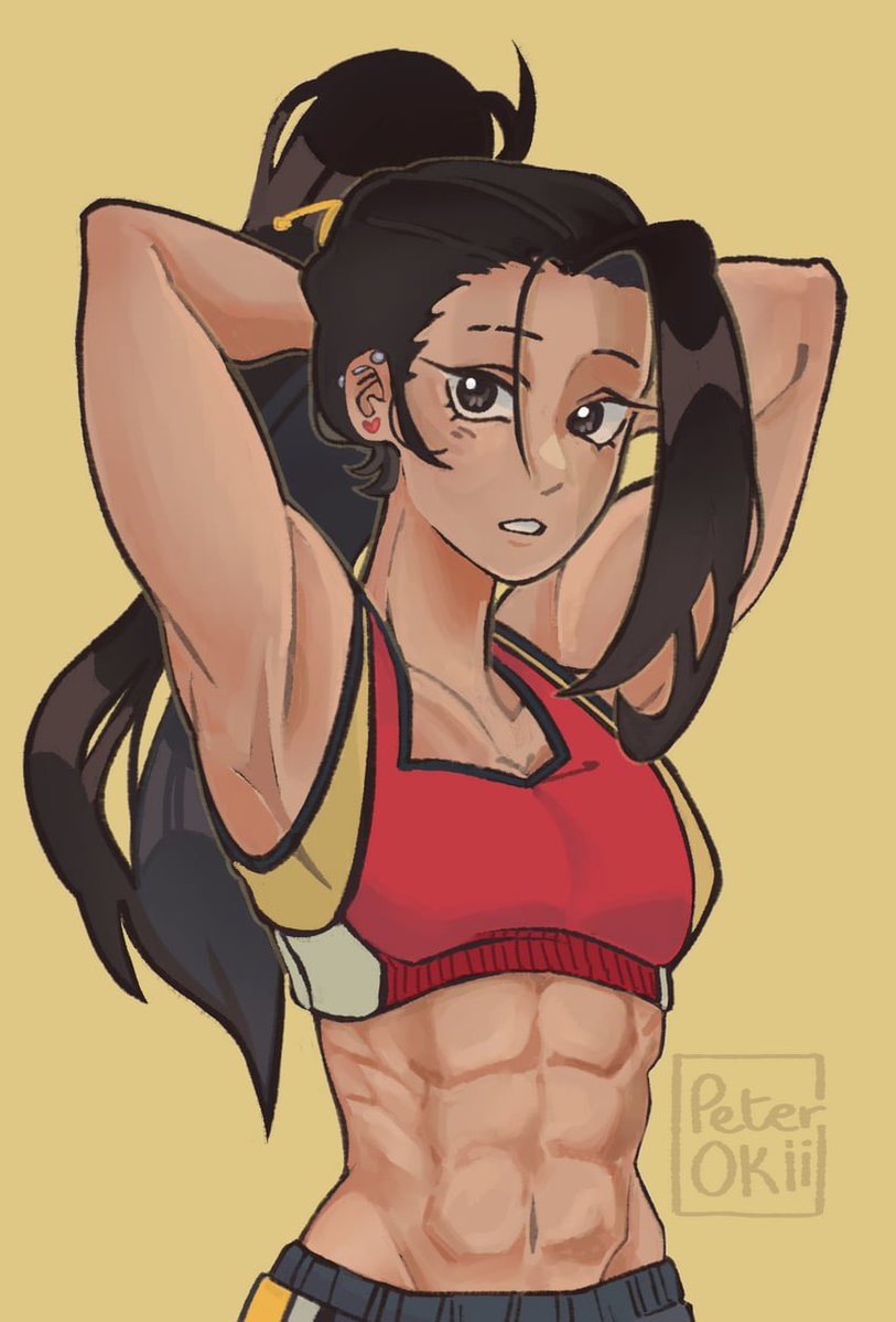 CREATI1ASLUT's tweet photo. momo will finish tidying up her pony tail as she noticed the reader staring at her awfully long.

❝ uhm you okay there hon? you keep staring at my stomach ! ❞

she says insinuating that the reader is staring at her abs. https://t.co/pJSePZHXFC