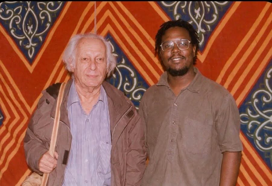 nyeusi_waasi's tweet photo. #TBT 2012 with Prof. Samir Amin, a towering Marxist economist who never confined theory to academic halls. He turned critical political economy into a tool of struggle, placing his intellectual work firmly on the side of the peoples of the Global South at every stage of the battle.