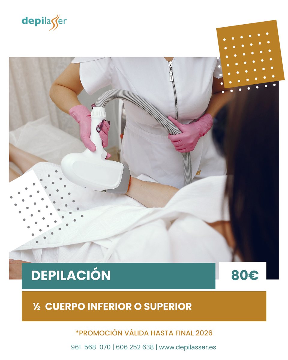 depilasser's tweet photo. Depilación Láser para él: ½ Cuerpo inferior o superior (80€)
👉 https://t.co/RVux5PWPog
📍 Avda al Vedat, 101b, pta. 5 - 46900 Torrente, Valencia
📲 96 156 80 70 - 606 252 638
📩 depilasser@depilasser.es
#depilacionlaser #depilacion #laser #depilassertorrent #salud https://t.co/z9ws7nlQ9X
