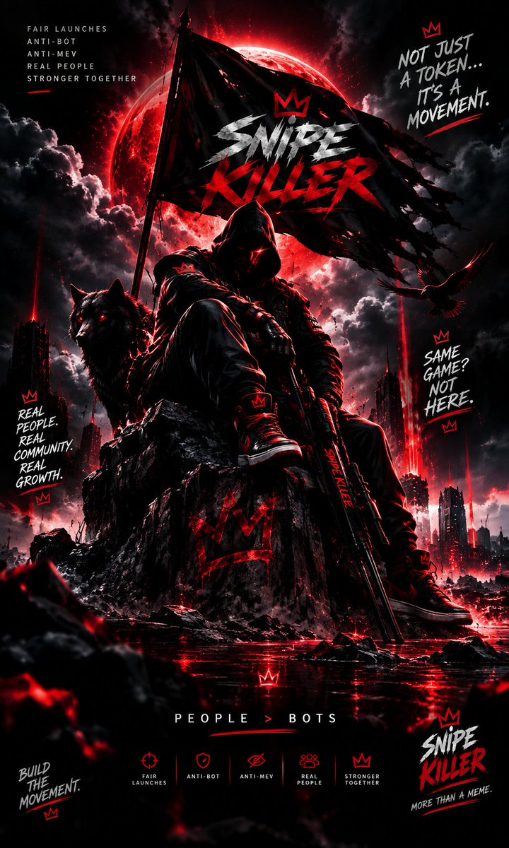 FIONEXCRYPT's tweet photo. $SNIPEKILLER isn’t just another meme

Built around a clear mission: fair launch, anti-bot, anti-MEV and real community

No shortcuts No empty promises. Just a movement built around people > bots

$SNIPEKILLER — Fairer markets. Brighter build

 #SNIPEKILLER #SNIPE @Snipekiller01 https://t.co/PvRDwD8siW