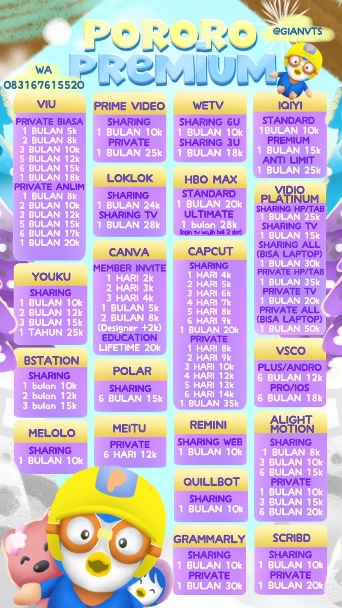 tristancvis's tweet photo. hiii jual aplikasi viu prime video wetv iqiyi youku loklok hbo max prem vidio canva capcut pro bstation melolo polar meitu alight motion premium 

☔️ https://t.co/JK4SZKQsnn https://t.co/UwLalWWs2h