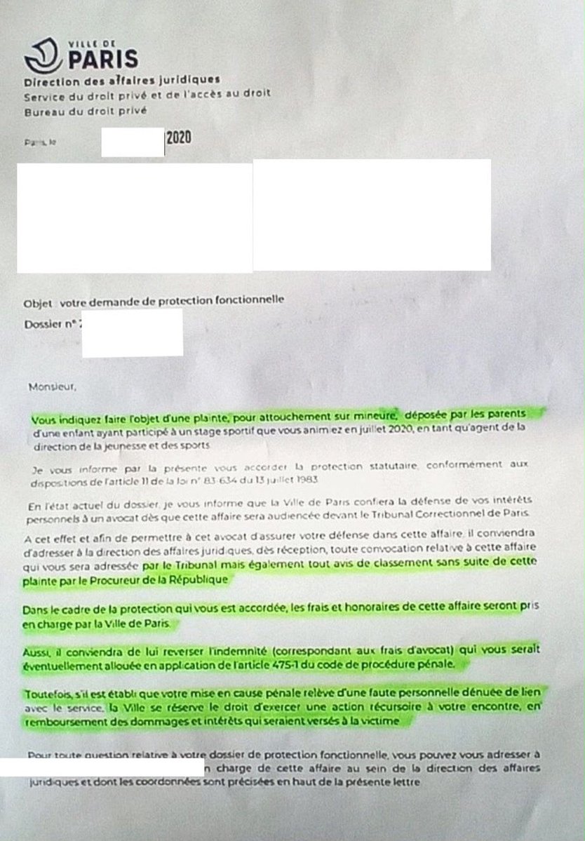 mtwit75's tweet photo. 🚨 Emmanuel Grégoire affirme que Paris ne protège pas les agents accusés d'agression sexuelle. Pourtant ici ⤵️  la Ville accepte que les contribuables paient les frais d'avocat d'un éducateur sportif faisant l'objet d'une plainte pour attouchements sur mineure. https://t.co/sG6saIxJA0