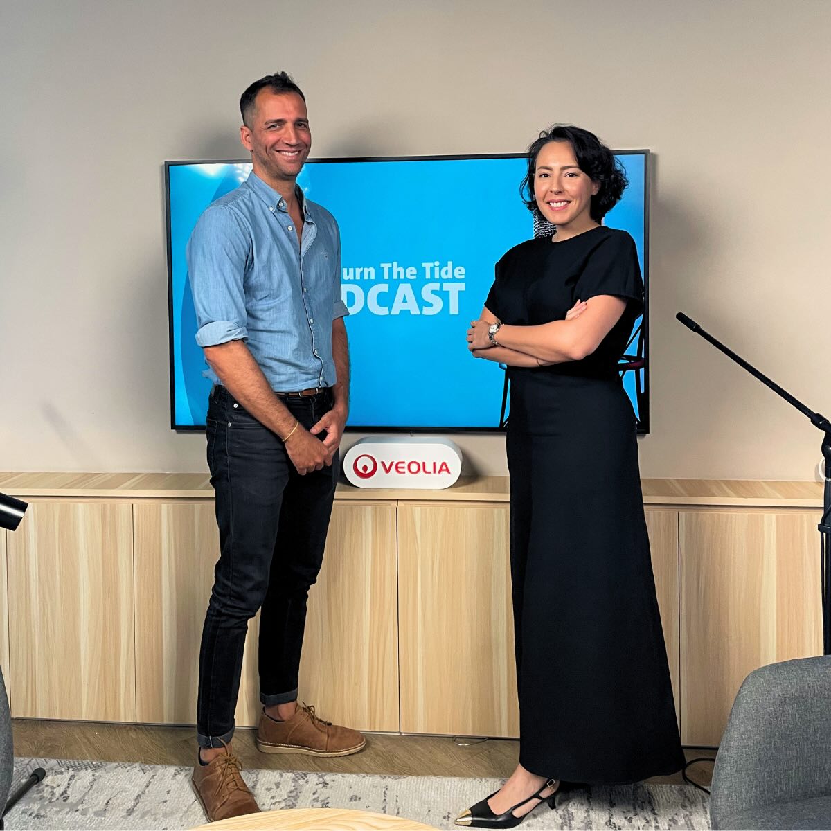 RenettaVogvec's tweet photo. Behind the scenes of our latest episode of Let’s Turn the Tide by @veolia. near. middle. east with Alexandre Rio. We unpacked one of the most misunderstood topics in waste management: landfills. The episode is now live. Hope you enjoy it! https://t.co/Mbo4pfmrA2