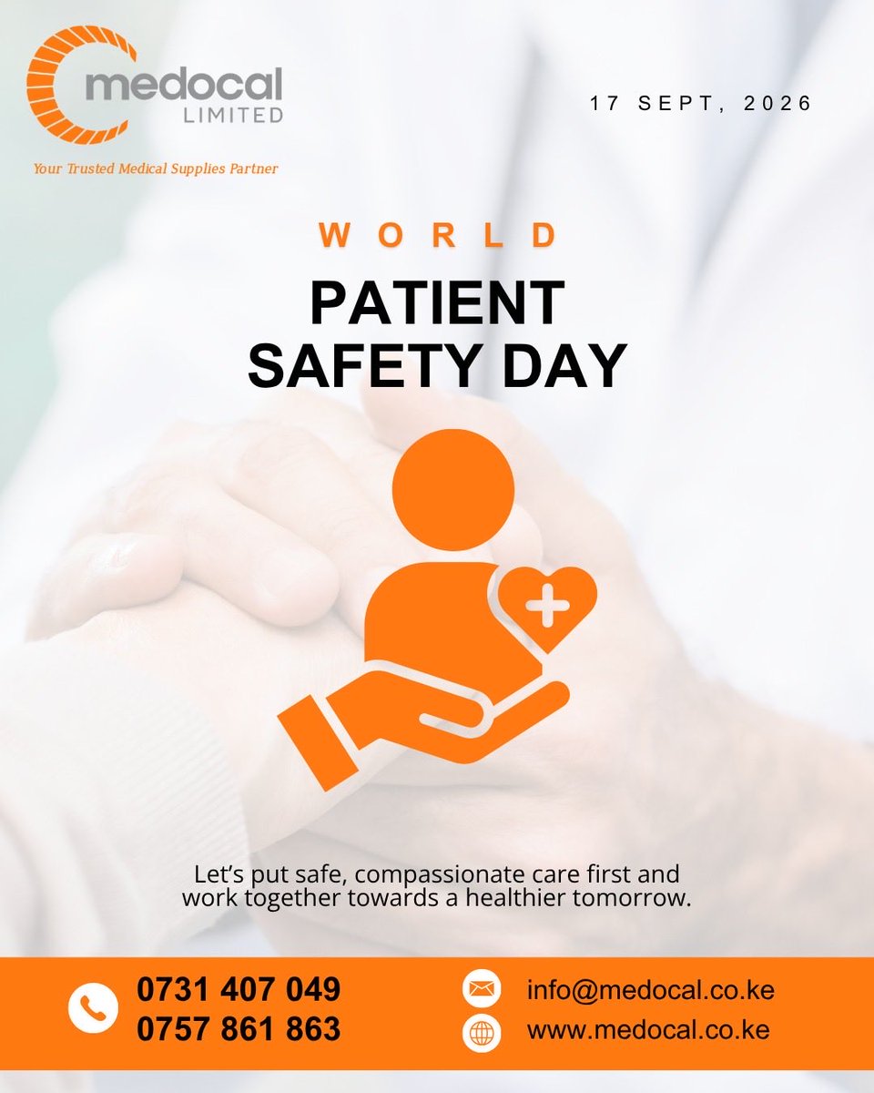MedocalLimited's tweet photo. The right supplies. The right practices. The right care.

At Medocal, we play our part by providing quality healthcare supplies that support safer care every day.

Because protecting patients isn’t just one person’s job. It’s all of us.

#WorldPatientSafetyDay #MedocalLimited https://t.co/kBADQI8Oii