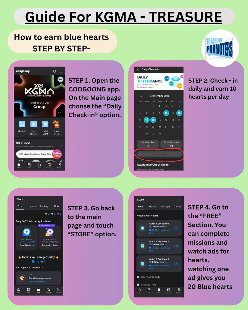 TEU_Promo's tweet photo. #TREASURE #TEUHELP

TEUHI‼️
Here is a guide to KGMA voting ⚠️

⌛D9
App: coogoong 
200💙💛=1 vote

💎“[2026 KGMA] Trend of the year : group
https://t.co/Ui0PBIyoMo
💎“[2026 KGMA] Trend of the year : Solo(Male)
https://t.co/JLxrEbLAI6 https://t.co/Z7JsxuKPUV