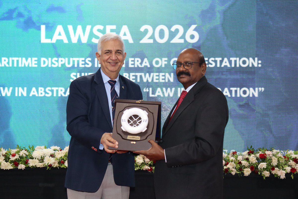nmfindia's tweet photo. Opening Session — Day Two, LAWSEA 2026

Day Two of #LAWSEA2026 opened under the theme Dispute Management, Lawfare & Policy Choices, setting a distinctly different register from Day One's foundational legal debates.

Prof Manimuthu Gandhi, Vice President, Indian Society for International Law, New Delhi, delivered the Special Address on "Law as Compass: Managing Maritime Disputes Without Escalation" — a considered argument for law as a stabilising instrument rather than merely a site of contest.