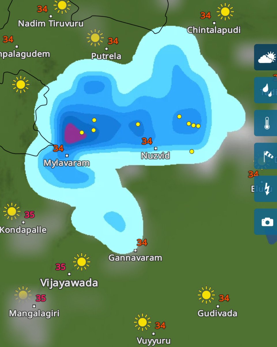 Andhra_weather's tweet photo. ఎన్టీఆర్ జిల్లాలో మొదలైన వర్షాలు, సాయంత్రానికి దక్షిణ కోస్తా, రాయలసీమ లో చాలా ప్రాంతాల్లో వర్షాలు https://t.co/vOnq3sMeox