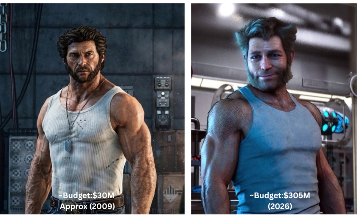 tiwariiji___'s tweet photo. Imagine waiting 17 years &amp; spending 10X the budget, only to drop a downgrade game than the 2009 classic.😭

           X-Men Origins:                    Marvel's
               Wolverine                      Wolverine https://t.co/1auOaKO8wV