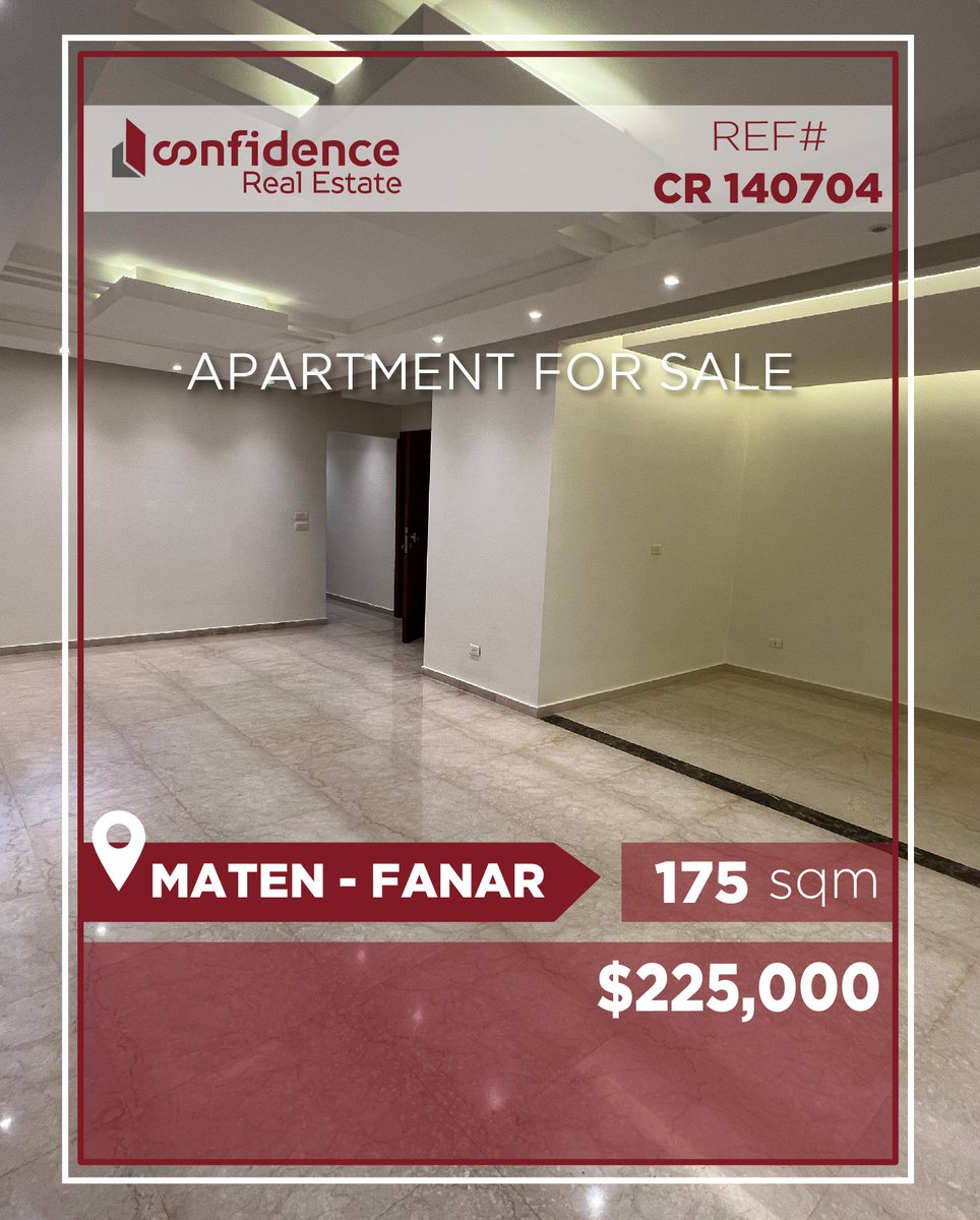 confidence_cre's tweet photo. Price: $225,000 + 2.5% commission
Fanar Prime Location
A rare opportunity to own a luxurious 175 sqm apartment
For more information do not hesitate to contact us on 
71000850
REF#CR140704
#Fanar #FanarRealEstate #ApartmentForSale #FurnishedApartment #TerraceApartment 
#CONFICR
A https://t.co/slRMfOlESD