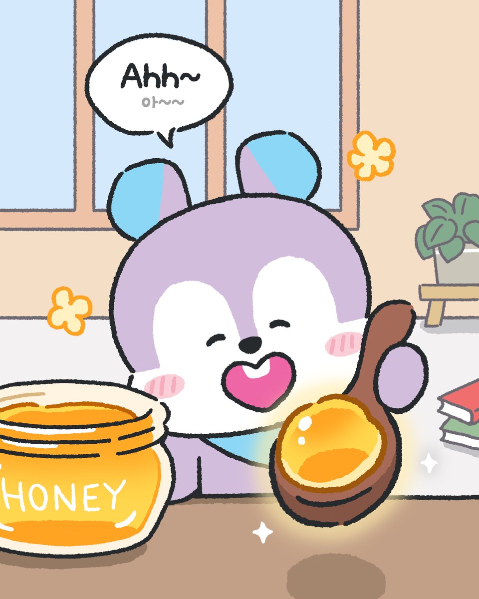 BT21_'s tweet photo. MANG is always serious about sweet things... 💛🍯

MANGは甘いものにいつだって本気...💛🍯 

MANG은 달달한 것에 언제나 진심이야… 💛🍯 

#BT21 #RJ #MANG #CHIMMY #COOKY #Honey https://t.co/P1GLxcz0t1
