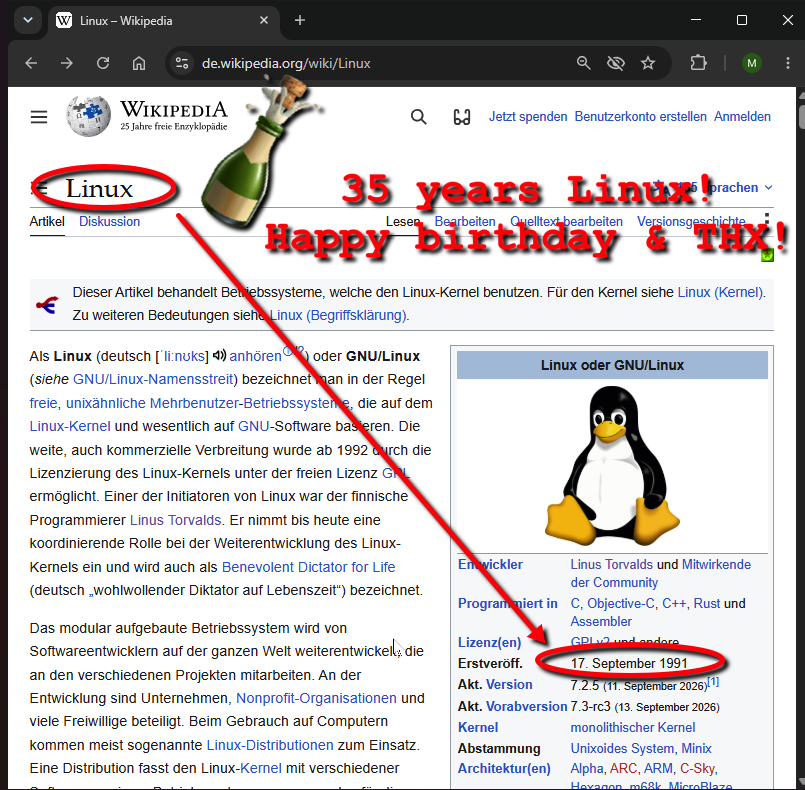 geoObserver_'s tweet photo. 35 Jahre Linux: Herzlichen Glückwunsch!!! / 35 years of Linux: Congratulations!!! https://t.co/1r0QHeoEyX #linux #thorvalds #gistribe #gischat #fossgis #foss4g #OSGeo #spatial #geospatial #oss #opensource #gis #geo #geoObserver pls RT https://t.co/DhFadMChsy