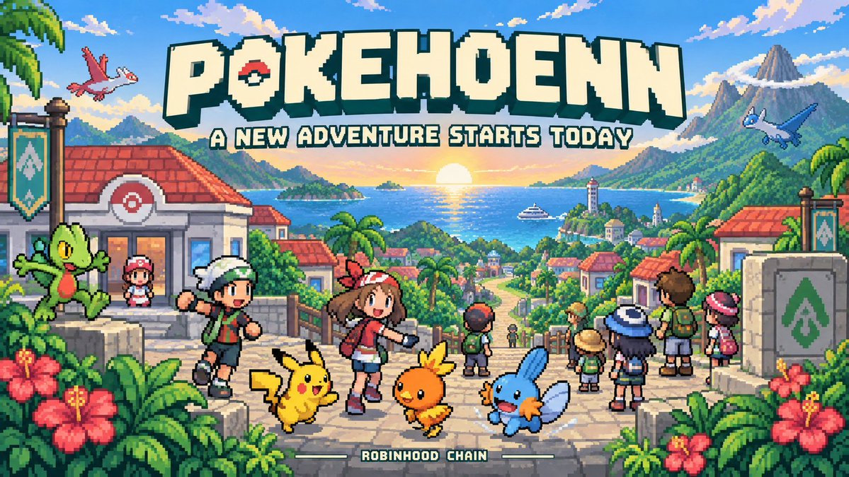 POKEHOENNRH's tweet photo. A new adventure begins today. 🌿⚡
Meet POKEHOENN — a multiplayer journey through Hoenn for the Robinhood Chain community.
Choose your trainer. Catch your team. Challenge your friends.
Your story starts here. 🎮
#POKEHOENN #RobinhoodChain https://t.co/PFoKKmGJSM