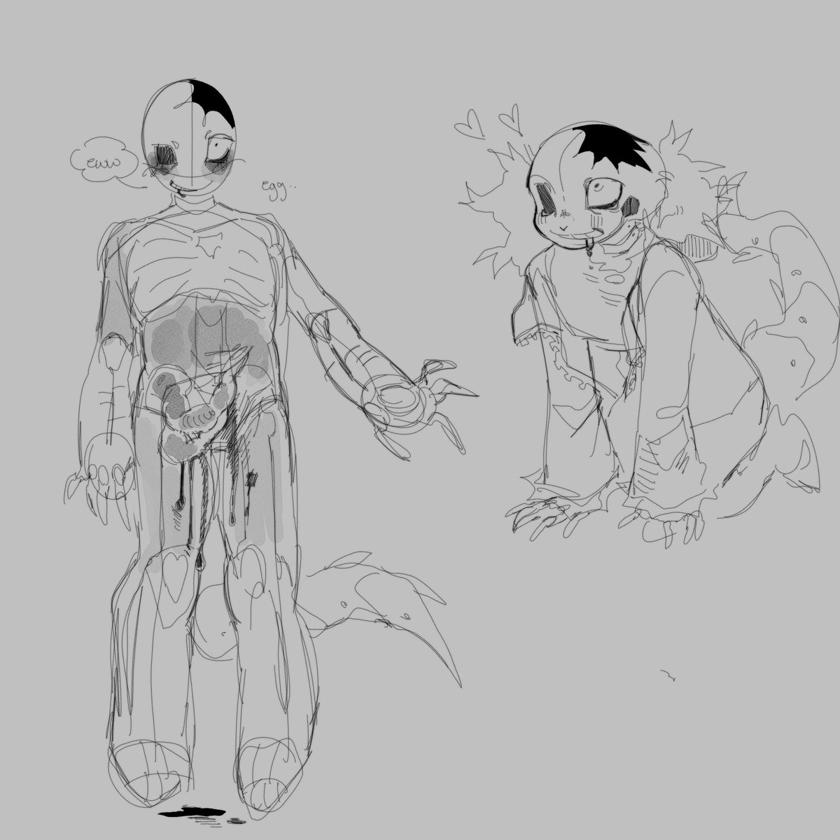 PUPP0CCINO's tweet photo. Some experimental doodles as I am trying out clipstudio paint!! https://t.co/kVUBa4LCrk