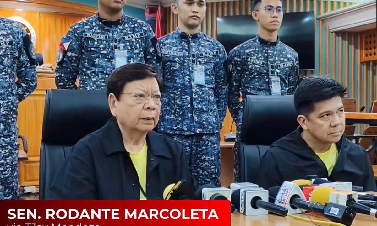 jesusfalcis's tweet photo. ⚠️ Bakit pinayagan si Marcoleta at Defensor na mag conduct ng press conference or Q&amp;A…

…sa loob ng Sandiganbayan courtroom mismo eh si Leila De Lima nga nuon eh tinatakpan para hindi makapag salita sa media?!

STOP THE SPECIAL TREATMENT!

😡

#ConvictMarcoleta https://t.co/BhUmMCoVi4