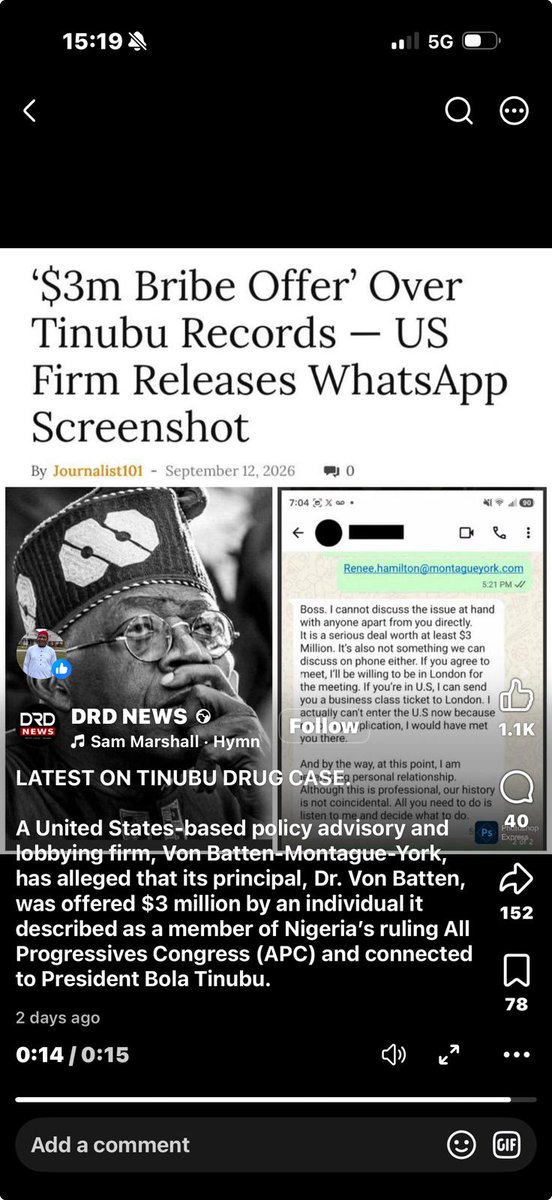 four_unit's tweet photo. JUST IN: 17/9/26

THIS IS WHATSAPP SCREENSHOT OF NIGERIAN PRESIDENT KNOWN AS TINUBU OFFER OF  $3M BRIBE TO USA NOT TO MAKE PUBLIC HIS DRUS CASE👇

ME: NIGERIA IS IRREDEEMABLE, CONDUCT A REFERENDUM,FREE BIAFRA @AFRICANUNION @EU @UN @KREMLIN @WHITEHOUSE @ECOWAS @AMNESTY @BRITISH https://t.co/4jlSCXYumq