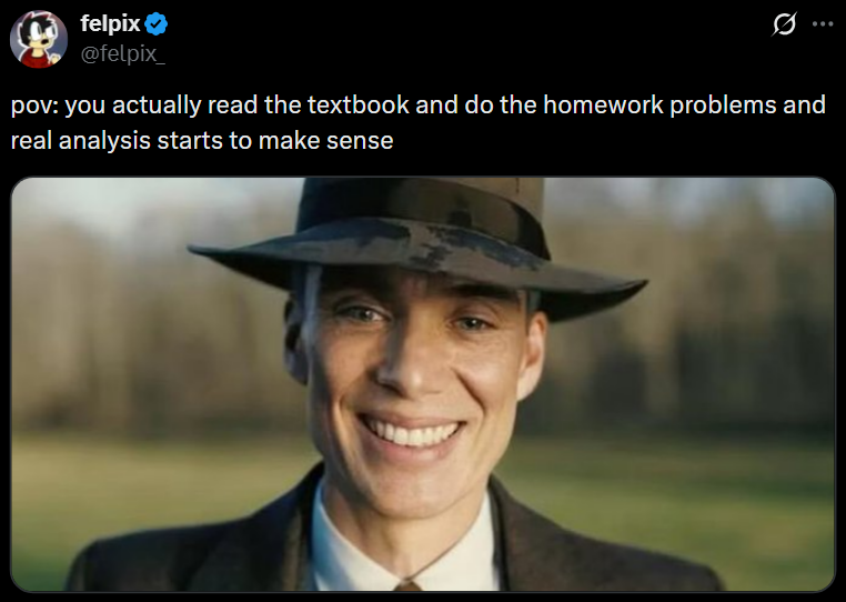 justinskycak's tweet photo. Do the damn problems. Too many damn people think they can learn without doing the damn problems. Doing the damn problems makes all the damn difference. https://t.co/dtqMzKq67O