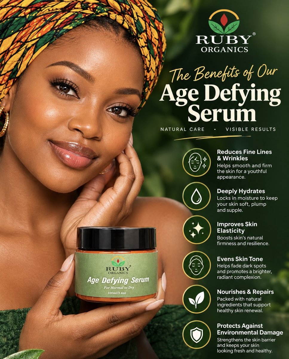 limited_ruby's tweet photo. Your skin deserves timeless radiance.

Give your routine a youthful boost with our Age-Defying Serum—designed to nourish, smooth and leave your skin looking fresh, radiant and beautifully cared for. 

📞 Order Now
  0719836151

#RubyOrganicsAfrica #AgeDefyingSerum #YouthfulGlow https://t.co/sVsxO2JR7L