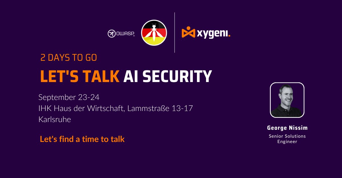 xygeni's tweet photo. Everyone has an opinion on AI security. Almost nobody has an inventory.
We'll be at German OWASP Day, Karlsruhe, 23-24 Sept.
Know more ➡️ https://t.co/ZMjzJHF8r0
#OWASP #AISecurity https://t.co/eSLYkDYN3Q