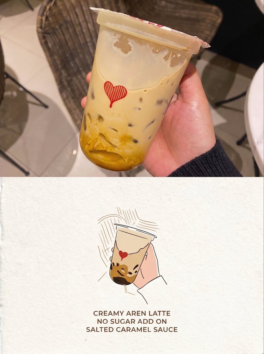 pjsktr97's tweet photo. hacks coffee warga threads, i can’t stop thinking about
1. creamy aren latte no sugar + add on salted caramel sauce, shake 40x!
2. caramel macchiato less sugar + whipped cream
3. himalayan butterscotch no sugar + whipper cream

#zonajajan #zonacoffee #hacks https://t.co/o7uosCF0Ml