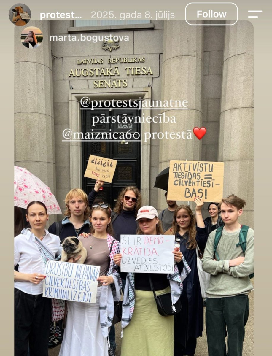 Janis_Pelcis's tweet photo. Šī ir progresīvo palestīnas kandidāte - Marta Bogustova, kura toreiz piedalījās protesta akcijā pret krievijas pilsoņa un ex "Maiznīcas" kuratora - Vladislava Romaņenko iekļaušanu melnajā sarakstā par kreiso ekstrēmismu un tā ideju sludināšanu un deportēšanu no Latvijas. 1/2 ⬇️ https://t.co/QXCqJyPY2V