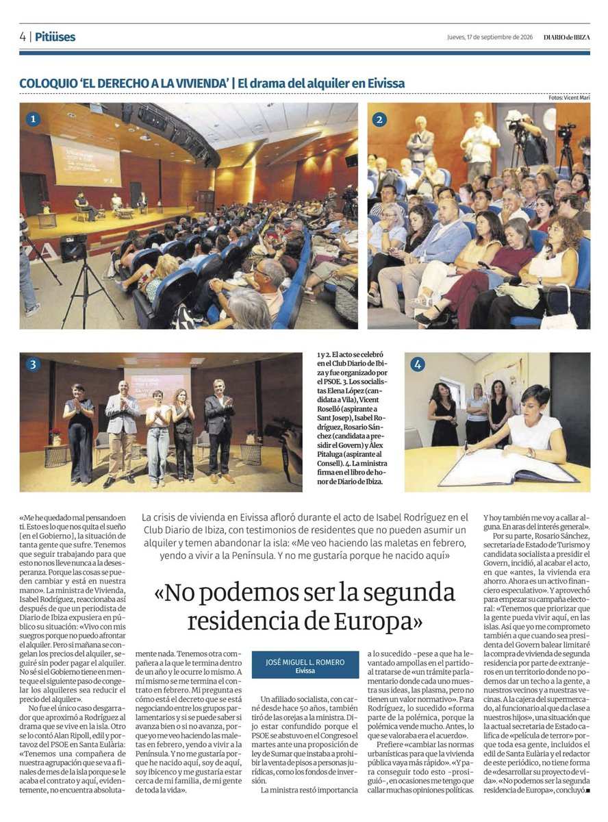 FSEPSOE's tweet photo. Isabel Rodríguez en Eivissa: «Los inversores extranjeros campan aquí a sus anchas»  

🗞️https://t.co/3dUpPpij5P a través de @Diario_de_ibiza https://t.co/7y3WhJbvru