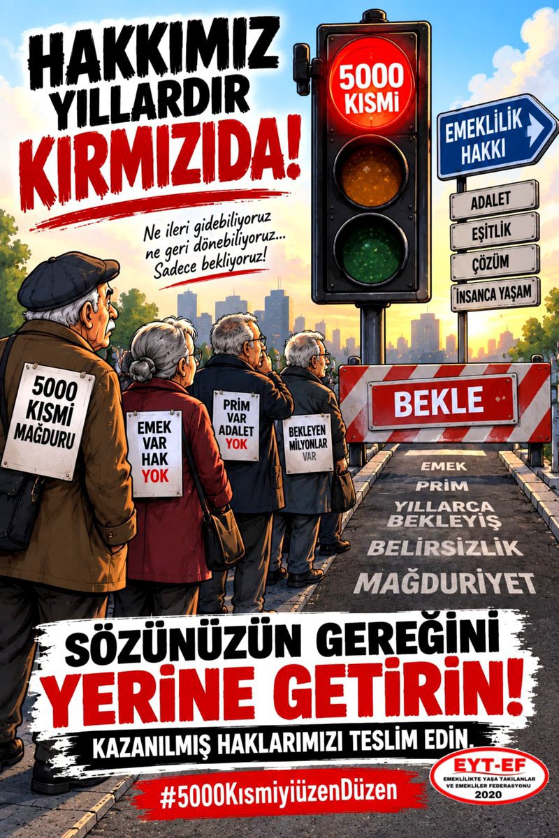 EYT_ED's tweet photo. EYT
👇👇
#5000KısmiyiüzenDüzen

Emekleri yok sayıldı, emeklilik hakları belirsizliğe terk edildi.

5000 Kısmiyi üzen bu düzen, mağduriyeti daha da büyütüyor.

Sözünüzün gereğini yerine getirin.
Kazanılmış haklarımızı teslim edin.

#EmekliyiüzenDüzen
@RTErdogan
@isikhanvedat https://t.co/CUw3SOoxQs