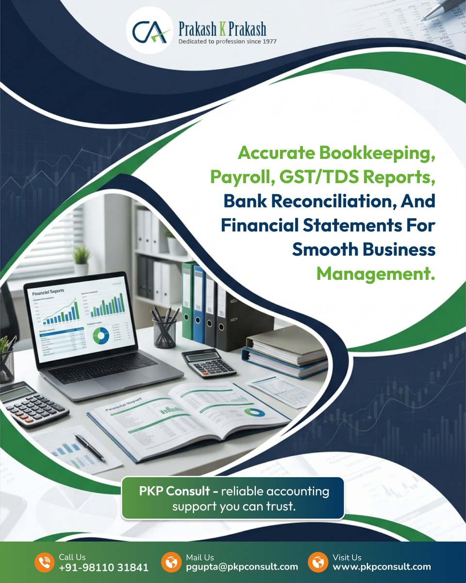pkpconsult_'s tweet photo. ๐ Reliable Accounting Support for Smooth Business Management
Better Records. Better Decisions. Better Business.
๐+91-98110 31841
๐https://t.co/MFn2hrubgY
#Bookkeeping #AccountingServices #PayrollManagement #GST #TDS #BankReconciliation #FinancialStatements #BusinessAccounting https://t.co/qwuwmJ22Bg