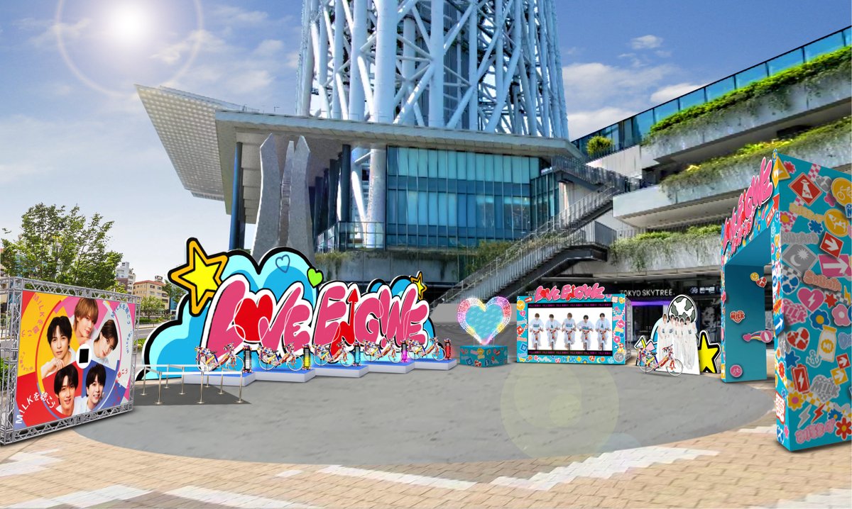 milk_info's tweet photo. ／
期間限定スペシャルイベント
『LOVE ENG!NE パワーステーション』開催決定🚲💨
＼

Mini Album「LOVE ENG!NE」 の世界観を体験できる
期間限定のスペシャルイベントがスカイツリー・ソラマチ広場に登場🪐✨

＜開催日時＞
■9月19日（土） 12:00～19:00
■9月20日（日） 11:00～19:00
※M!LKメンバーの出演はございません。

① 発電チャレンジコーナー🚲
自転車を漕いでラブパワーを貯めると、スペシャル映像が見られます！
さらに参加者限定で、オリジナルグッズが当たるかも🎁？

② フォトスポット📸
「LOVE ENG!NE」 の世界をモチーフにしたフォトスポットを設置！

さらに会場限定で抽選特典付きCDの販売ブースも💿
ぜひお越しください！

※イベント中に撮影された写真・映像にお客様が映り込む可能性がございます。
#MILK #ラブエンジン
#ラブエンジン発電中