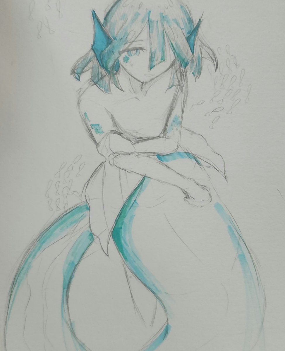 Elisis_A3's tweet photo. 人魚初めて描く
#真宵ヘキ #カロガド https://t.co/5E6u62PpIh