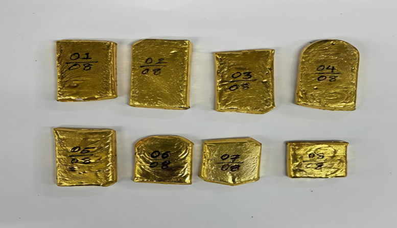 CustomsNer's tweet photo. Officers of DPF, Guwahati, on 16-9-26, seized 8 rough gold bars, weighing 978.65 gm, valued at ₹ 1.53 Cr, from a person at Kamakhya Railway Station, Guwahati. 
#IndianCustomsAtWork https://t.co/4iF2iFOgTP