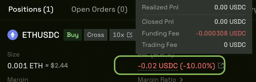jas_tx's tweet photo. @philarmonia0x @gg_godvia1 @TxFlow_L1 hi, are you referring to the funding fee in the pnl breakdown? it shows when you hover over the pnl on an open position https://t.co/E2GxTTqYcz
