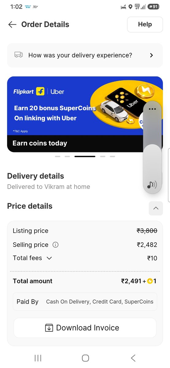 vikram97423018's tweet photo. I paid 2491 for a product but inside product box i got bill of 2114 this a biggest fruad from Flipkart.
@flipkartsupport https://t.co/CaTRtRa7CC