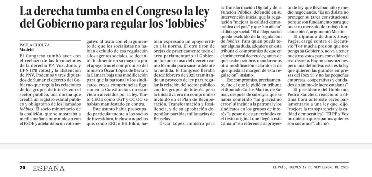 CineyTirant's tweet photo. Ayer el Congreso dejó caer la Ley del Gobierno 
para regular los lobbies.
Más allá de cuestiones formales (uso del decreto ley), las que interesan al fondo del asunto las puedes encontrar en el👌ensayo de @Joanridao a propósito de 'El caso Sloane'. 
En @CineyTirant @Tirant_ESP https://t.co/4exwpyncS6